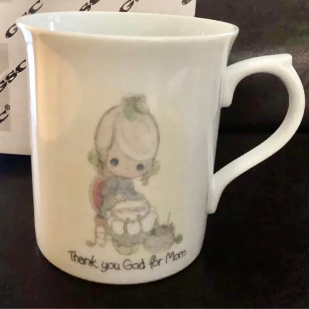 The Enesco Precious Moments Mug/Cup “Thank God for MOM” Porcelain/Ceramic 1984